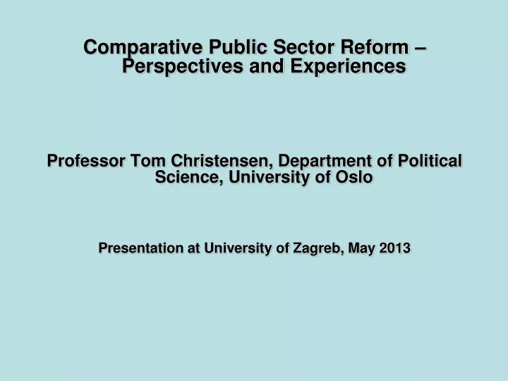 comparative public sector reform perspectives