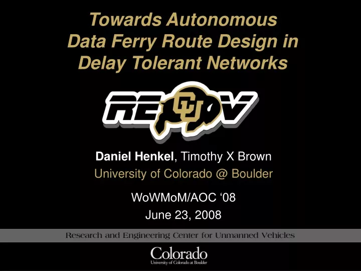 towards autonomous data ferry route design in delay tolerant networks