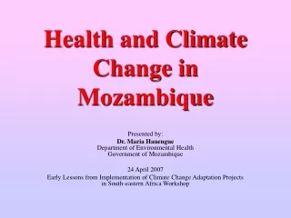 Health and Climate Change in Mozambique