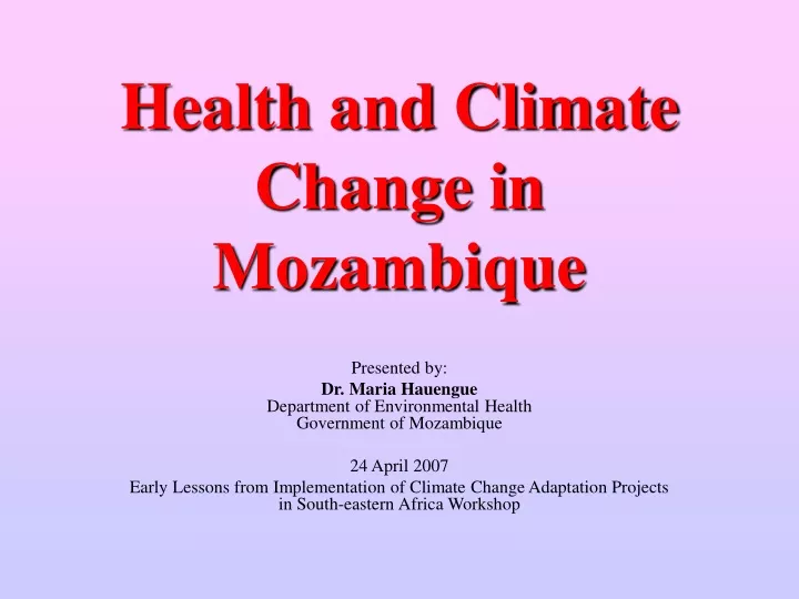 health and climate change in mozambique