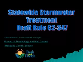 Statewide Stormwater  Treatment  Draft Rule 62-347