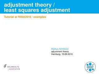 adjustment theory / least squares adjustment