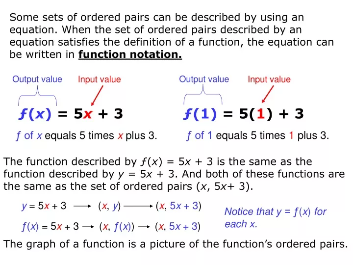 some sets of ordered pairs can be described