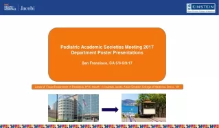Pediatric Academic Societies Meeting 2017 Department Poster Presentations