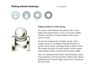 Fitting of balls in a ball bearing