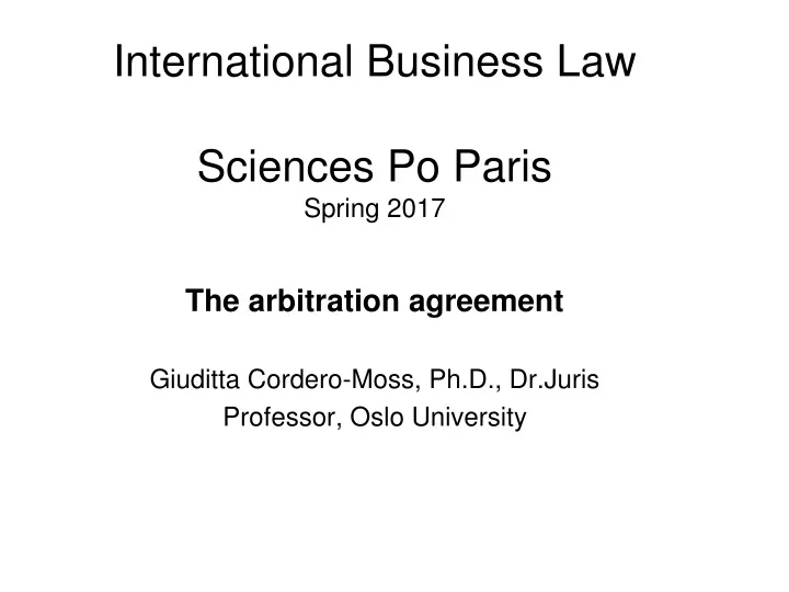 international business law sciences po paris spring 2017