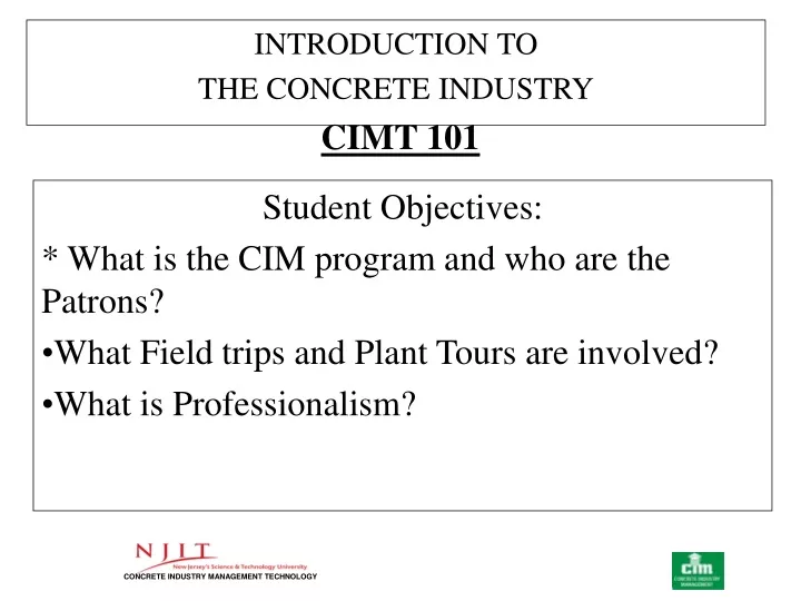 introduction to the concrete industry cimt 101