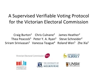 A Supervised Verifiable Voting Protocol for the Victorian Electoral Commission