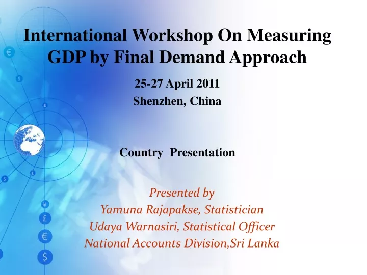 international workshop on measuring gdp by final