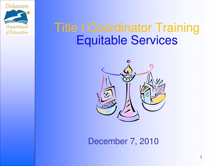 title i coordinator training equitable services