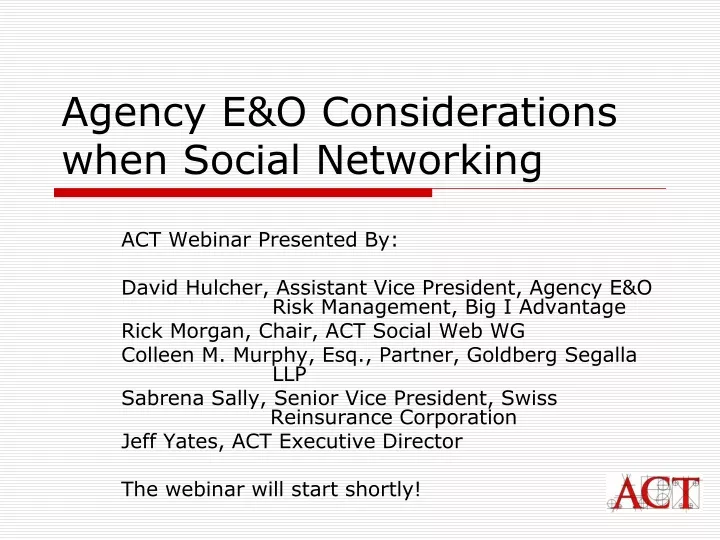 agency e o considerations when social networking