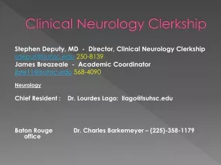 Clinical Neurology Clerkship