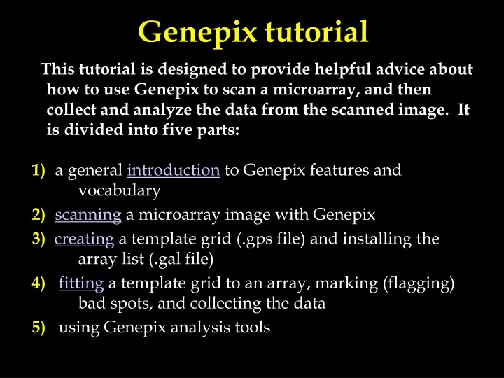 genepix tutorial
