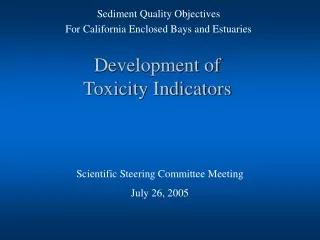 Development of  Toxicity Indicators