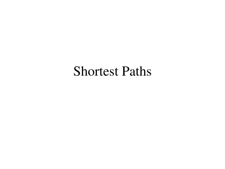 shortest paths