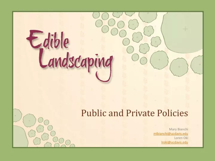 public and private policies