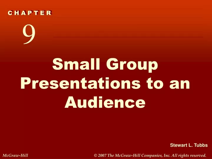 small group presentations to an audience