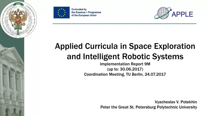 applied curricula in space exploration