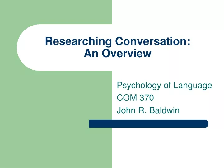 researching conversation an overview