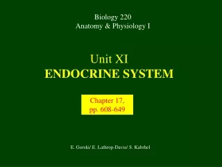 Unit XI ENDOCRINE SYSTEM