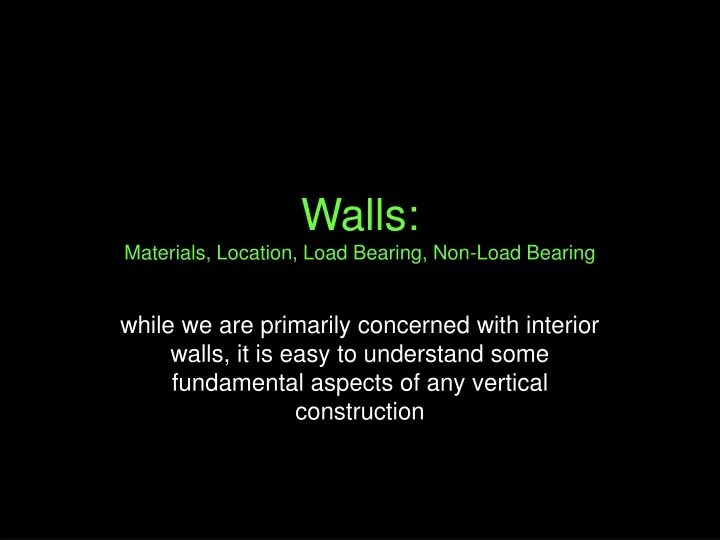 walls materials location load bearing non load bearing