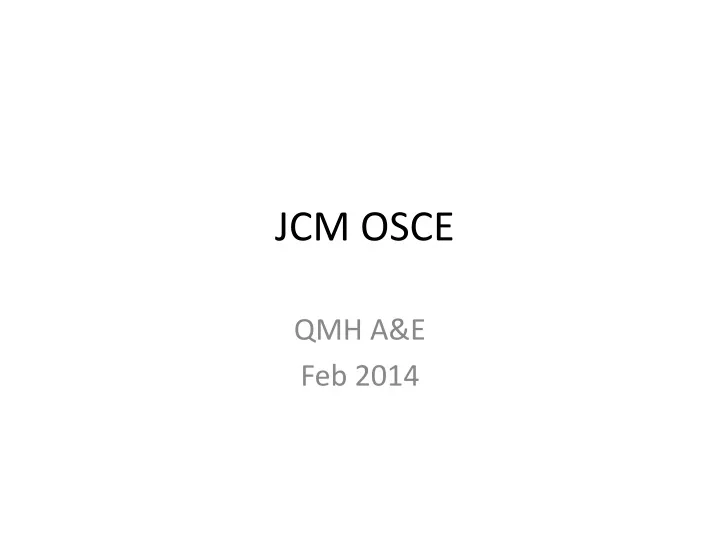 jcm osce