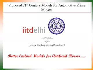 Proposed 21 st  Century Models for Automotive Prime Movers