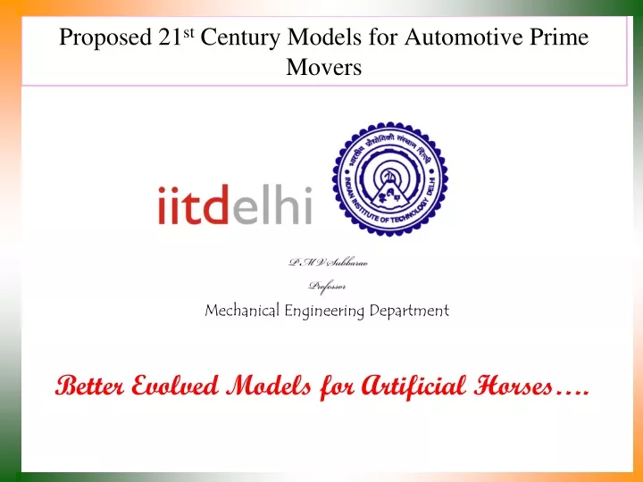 proposed 21 st century models for automotive prime movers