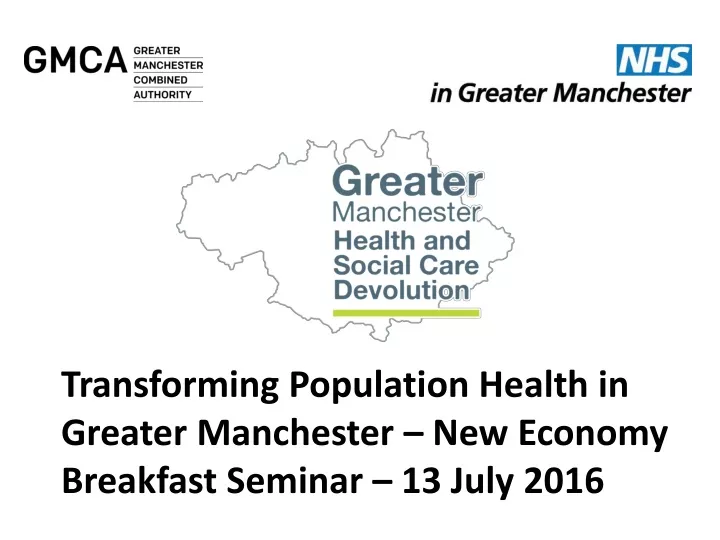 transforming population health in greater