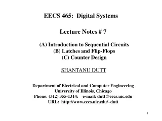 EECS 465:  Digital Systems