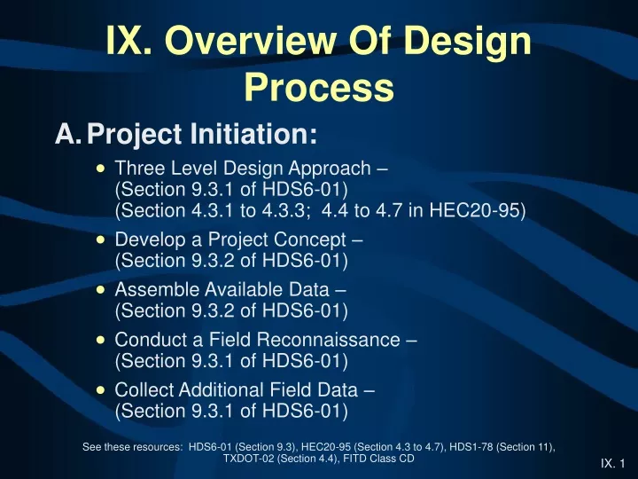 ix overview of design process