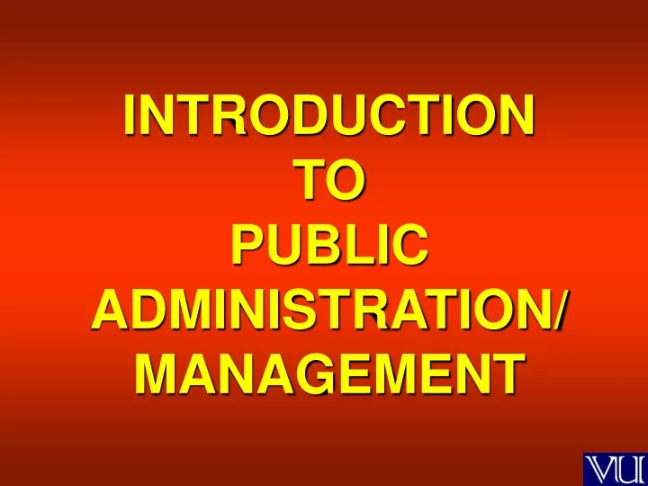 introduction to public administration management