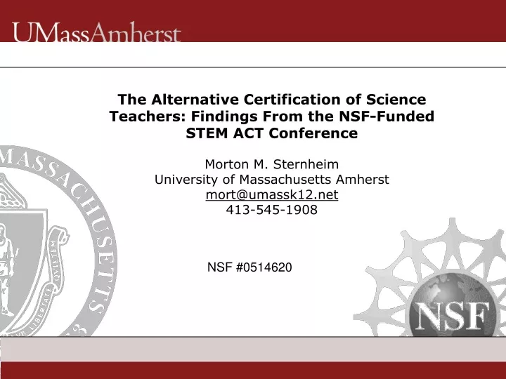the alternative certification of science teachers