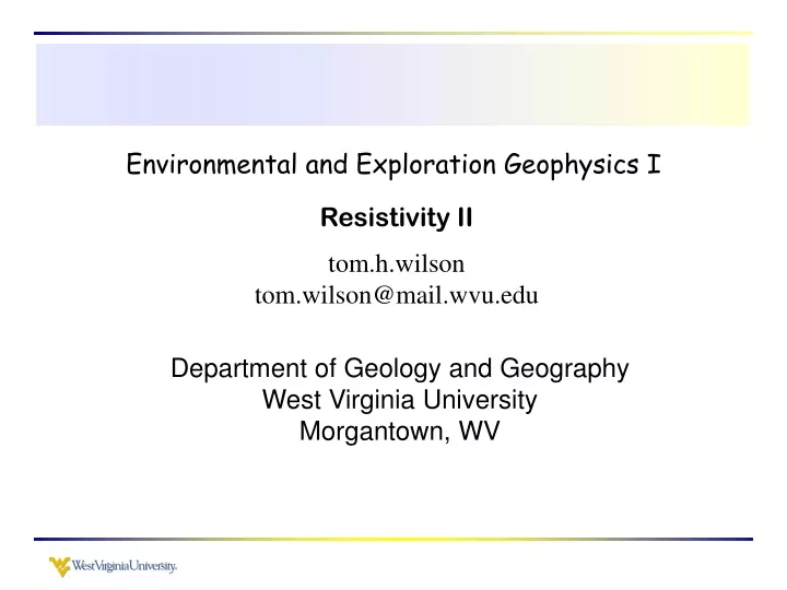 environmental and exploration geophysics i
