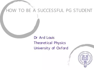 HOW TO BE A SUCCESSFUL PG STUDENT