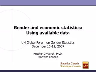 Gender and economic statistics:   Using available data
