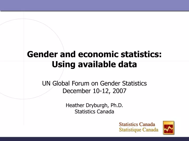 gender and economic statistics using available data
