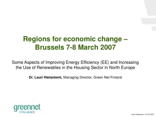 Regions for economic change – Brussels 7-8 March 2007