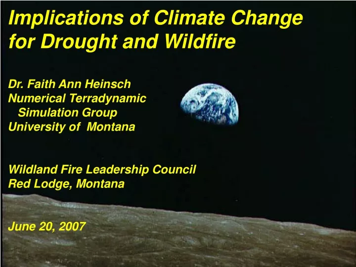 implications of climate change for drought