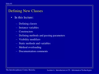 Defining New Classes
