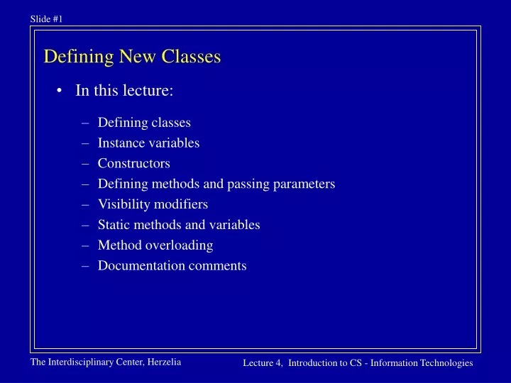 defining new classes