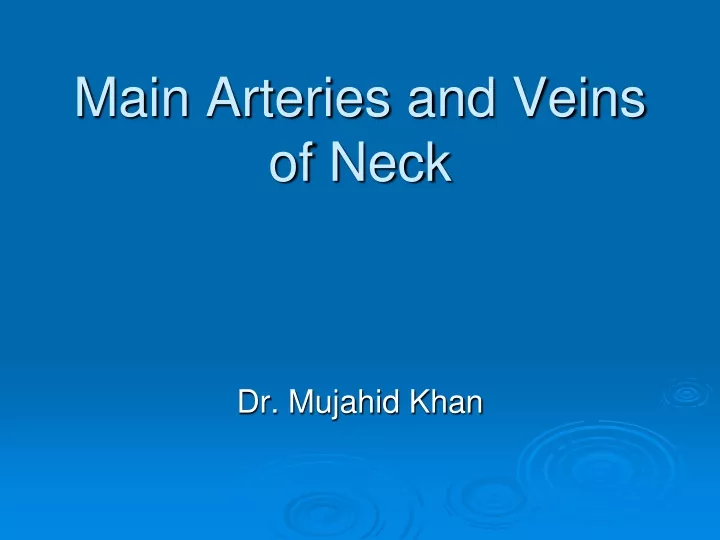 main arteries and veins of neck