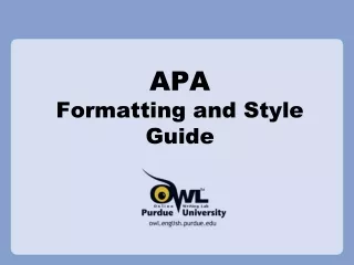 APA  Formatting and Style Guide