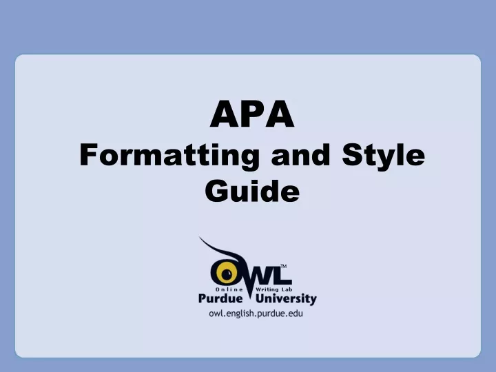 apa formatting and style guide