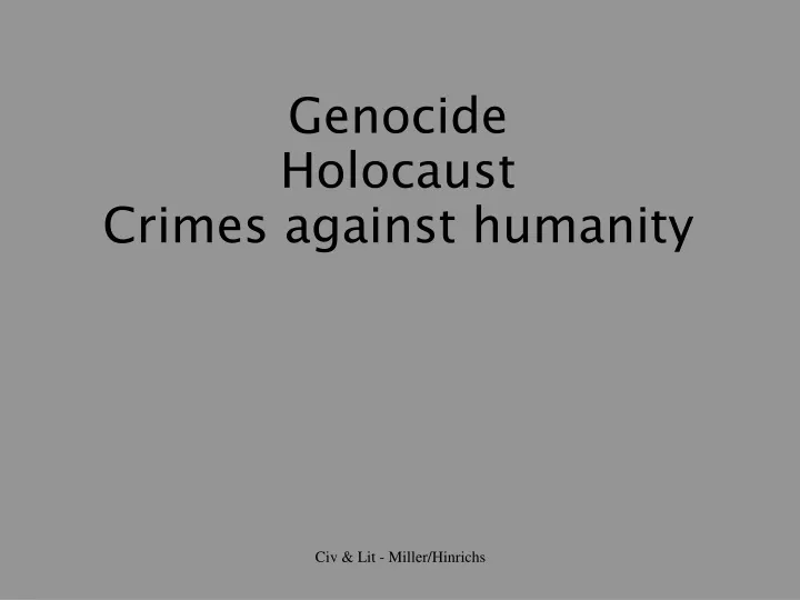 genocide holocaust crimes against humanity