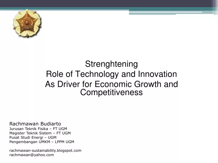 strenghtening role of technology and innovation