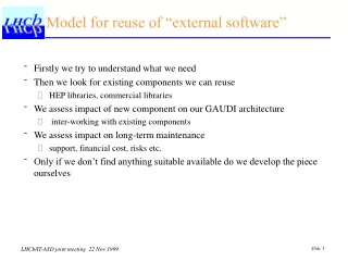 Model for reuse of “external software”