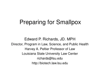 Preparing for Smallpox