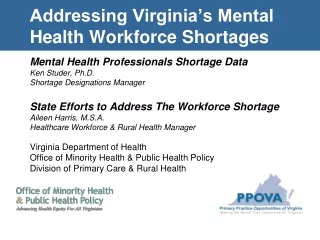 Addressing Virginia’s Mental Health Workforce Shortages