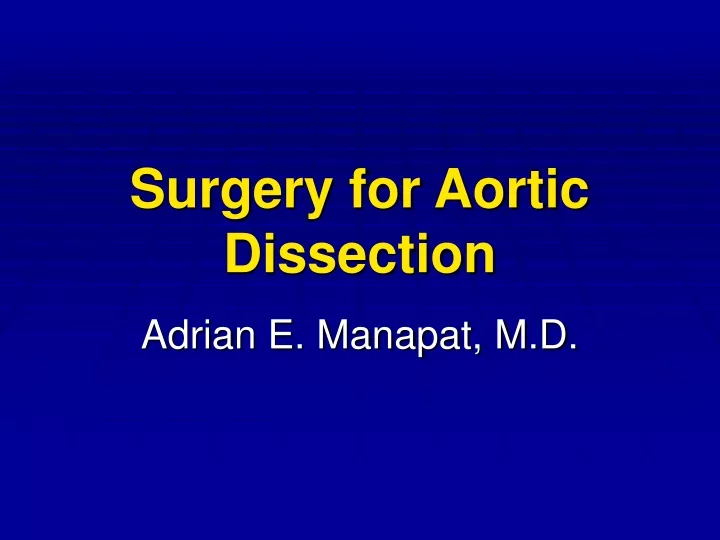surgery for aortic dissection